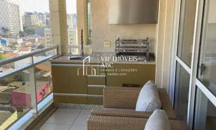 Apartamento locação 128m², 3 suítes no condomínio paris em santo andré