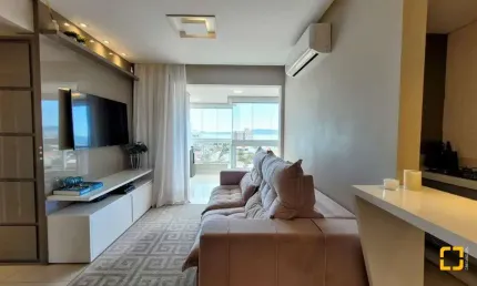 Apartamento mobiliado com vista mar e 03 dormitórios, em São José/SC