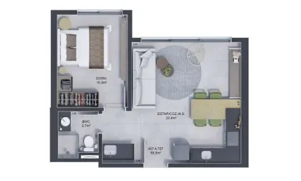 Apartamento de 1 dormitório com vaga de garagem no estreito