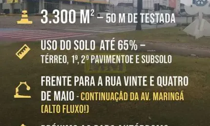 Terreno comercial à venda na Rua Vinte e Quatro de Maio, 220, Centro, Pinhais