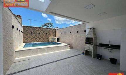 SOBRADO NOVO 3 QUARTOS C/ PISCINA E CHURRASQUEIRA A 100 METROS PRAIA