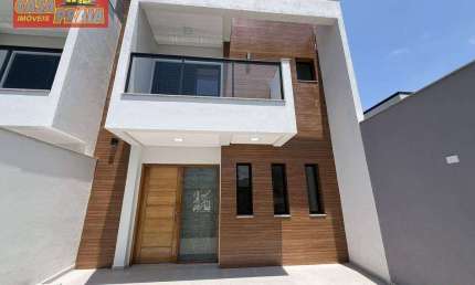 SOBRADO NOVO A 130 METROS DA PRAIA 3 SUITES PISCINA  139 m² por R$ 855.000 - Jardim Marina - Mongaguá/SP