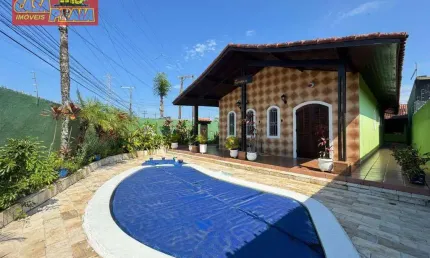 400 METROS DA PRAIA CASA COM PISCINA3 QUARTOS,146 m² por R$ 425.000 - Balneário Flórida Mirim