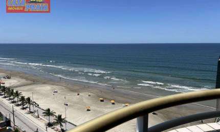 MONGAGUÁ APARTAMENTO 01 QUARTO  COM SACADA PREDIO FRENTE AO MAR COM PISCINA, 45 m² por R$ 289.900 - Jardim Marina - Mongaguá/SP