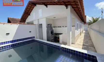 ITANHAEM 339.000,00 CASA NOVA COM PISCINA 2 QUARTOS, 80 m² por R$ 359.900 - Jardim Suarão