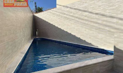 150 METROS DA PRAIA MONGAGUA CASA NOVA COM PISCINA 2 QUARTOS 90 m² por R$ 489.000 - Balneário Flórida Mirim