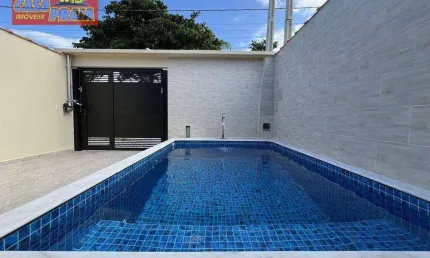 150 METROS DA PRAIA MONGAGUA CASA COM PISCINA 3 QUARTOS, 105 m² por R$ 549.000 - Balneário Flórida Mirim