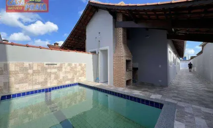03 QUARTOS COM PISCINA 700 METROS DA PRAIA, 79 m² por R$ 441.000 - Balneário Itaguaí - Mongaguá/SP