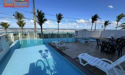 Terraço gourmet predio frente ao mar mobiliado apartamento 2 quartos 75 m² por r$ 399.000 - vila atlântica - mongaguá/sp