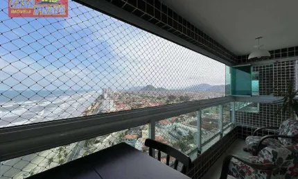 Vista para o mar em frente a praia! apartamento 2 quartos, 70 m² por r$ 449.900 - vila anhanguera - mongaguá/sp