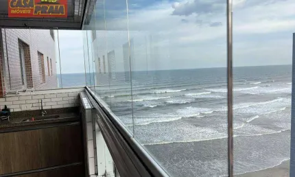 Apartamento frente ao mar com vista! 2 quartos, 70 m² por r$ 410.000 - jardim marina - mongaguá/sp