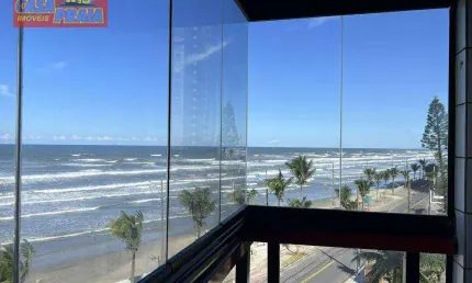 Frente ao mar apartamento 1 quarto 2 sacadas, 55 m² por R$ 270.000 - Balneario Oceanópolis - Mongaguá/SP