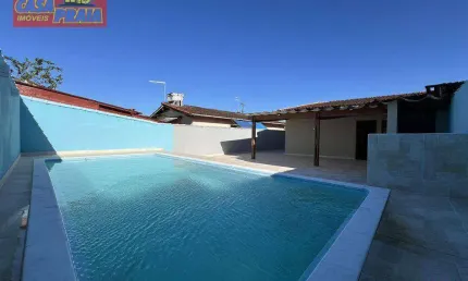 Lote inteiro com piscina casa 2 quartos à venda, 127 m² por R$ 430.000 - Balneário Flórida Mirim - Mongaguá/SP