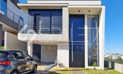 Ibi Aram | Itupeva - Lindo sobrado com arquitetura moderna e vista espetacular à venda no condomínio Ibi Aram II em Itupeva