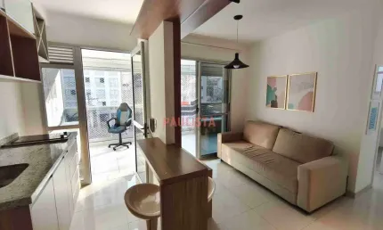 Apartamento para locação com 1 dormitório, sacada, ar condicionado, 1 vaga de garagem próximo ao me