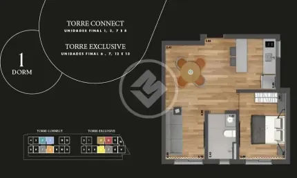 Apartamento á venda em rede hoteleira ao lado do Floripa Shopping codigo: 126646