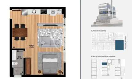 Studio no centro de Florianópolis com uma Vaga de Garagem e Louge, Espaço Gourmet, Pet Place, Sauna e Muito mais na Área de Lazer! codigo: 129700