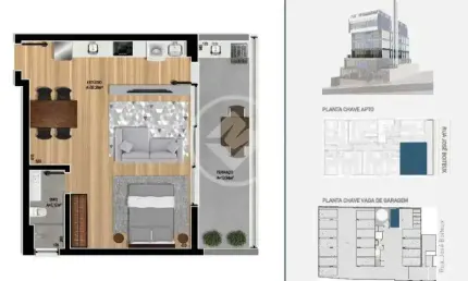 Studio no centro de Florianópolis com Terraço, uma Vaga de Garagem e Louge, Espaço Gourmet, Pet Place, Sauna e Muito mais na Área de Lazer! codigo: 129695