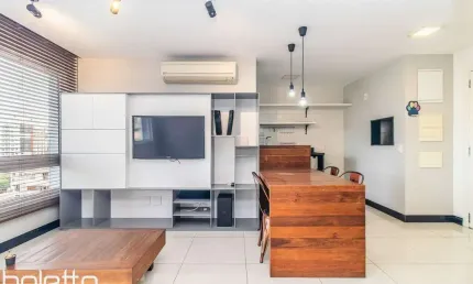 Apartamento 1 dormitório (reversível para 2) | Suíte | Semi Mobiliado