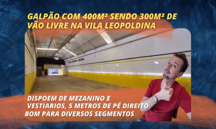 Galpão na travessa da Av Imperatriz Leopoldina com 300m² de area livre