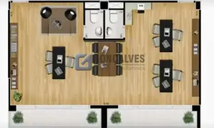 Sala comercial com 1 sala à venda na senador vergueiro, av, jardim do mar, são bernardo do campo, 37 m2 por r$ 400.000