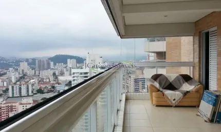 Apartamento alto padrão com 2 suítes e varanda gourmet na praia do gonzaga em santos / sp