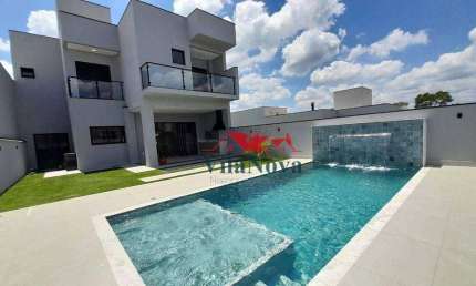 LINDO SOBRADO COM 3 SUÍTES, ÁREA GOURMET INTEGRADA À SALA DE JANTAR E PISCINA, 4 VAGAS EM UM DOS MELHORES CONDOMÍNIOS O PIEMONTE EM INDAIATUBA SP!