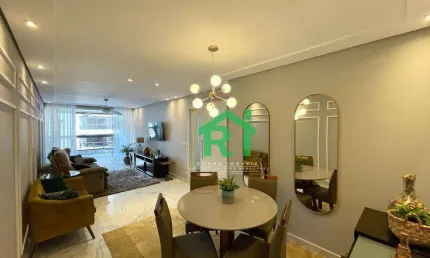 Apartamento reformado, 3 dormitórios sendo 1 suíte, 2 vagas, área de lazer, pitangueiras, guarujá/sp