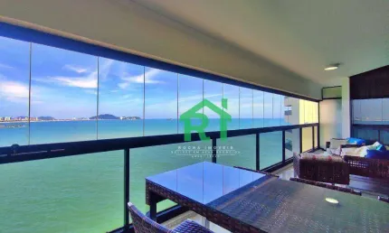 Apartamento frente mar, 3 dormitórios (3 suítes), 2 vagas, área de lazer, jardim astúrias, guarujá/sp