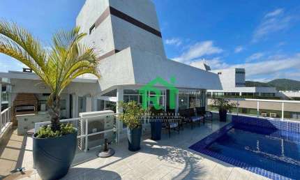 Cobertura à beira mar com 6 dormitórios (5 suítes), 4 vagas, lazer, Jardim Astúrias, Guarujá/SP