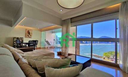 Apartamento FRENTE total para o mar,  2 dormitórios (1 suíte) +  1 dorm. de empregada, 1 vaga, Área de lazer, Praia das Astúrias - Guarujá/SP