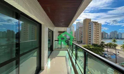Apartamento à beira mar com 3 dormitórios (1 suíte), 1 vaga, jardim astúrias, guarujá/sp