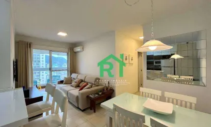 Apartamento com 2 dormitórios (1 suíte), 2 vagas, lazer, jardim astúrias, guarujá/sp