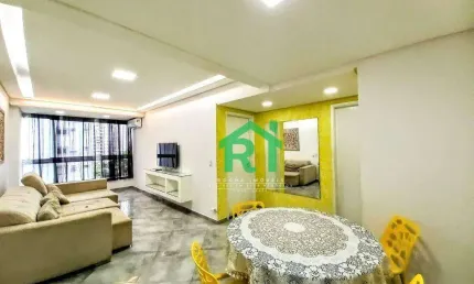 Apartamento com 2 dormitórios à venda, 75 m² por r$ 590.000,00 - jardim astúrias - guarujá/sp