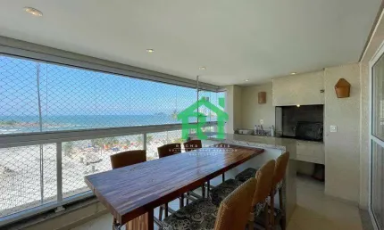 Apartamento frente mar, 3 dormitórios (3 suítes), 2 vagas, área de lazer, pitangueiras, guarujá/sp