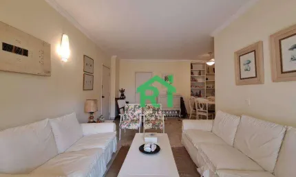 Apartamento beira mar, 2 dormitórios, 1 vaga, pitangueiras, guarujá/sp.