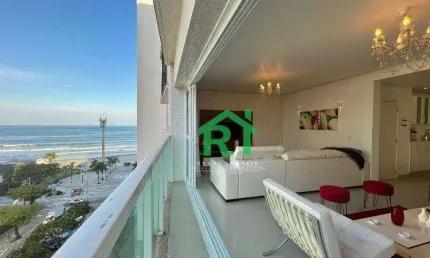 Apartamento com vista mar, reformado, 3 suítes, 1 vaga, pitangueiras, guarujá/sp