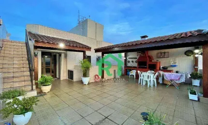 Cobertura Penthouse, 3 Dormitórios (1 Suíte), 1 Vaga, Churrasqueira, Jardim Astúrias, Guarujá/SP