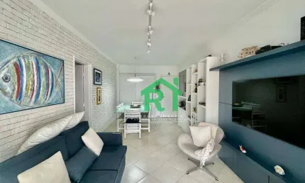 Apartamento beira mar, 3 dormitórios, 1 vaga, área de lazer, jardim astúrias, guarujá/sp