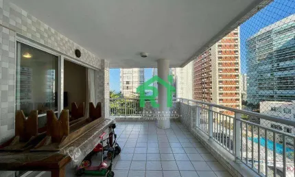 Apartamento à beira mar com 3 dormitórios (1 suíte), 2 vagas, área de lazer, jardim astúrias, guarujá/sp