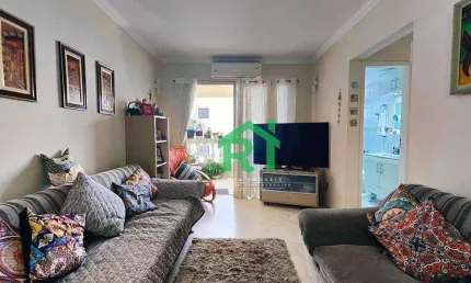 Apartamento beira mar e moderno 2 dormitórios, 1 vaga, jardim astúrias, guarujá/sp