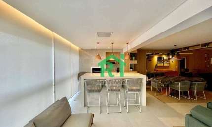 Apartamento com Varanda Gourmet, 3 Dormitórios (1 Suíte), 2 Vagas, Área de Lazer, Pitangueiras, Guarujá/SP