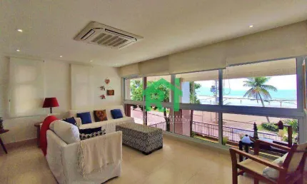 Apartamento frente mar, 2 quartos (1 suíte), 1 vaga, praia das astúrias, guarujá/sp