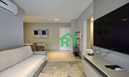 Apartamento reformado, moderno, 2 dormitórios (1 suíte), sacada, 2 vagas de garagem, astúrias, guarujá/sp