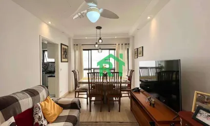 Apartamento reformado, 2 dormitórios, 1 vaga, jardim astúrias, guarujá/sp