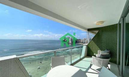 Apartamento frente mar com 3 quartos (2 suítes), 2 vagas e lazer à venda em Jardim Astúrias, Guarujá | Rocha Imóveis Guarujá