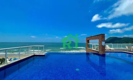 Apartamento Frente Mar, Varanda Gourmet, 2 Suítes, 2 Vagas, Área de Lazer, Tombo, Guarujá/SP