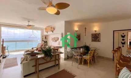 Apartamento frente mar, 3 dormitórios (2 suítes), 2 vagas, jardim astúrias, guarujá/sp