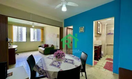 Apartamento beira mar, 1 dormitório, pitangueiras, guarujá/sp.