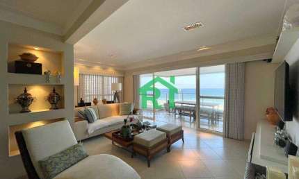 Apartamento frente mar com 3 dormitórios à venda, 165 m² por R$ 2.150.000 - Pitangueiras - Guarujá/SP